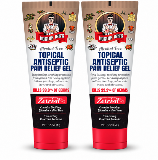 Doctor Ink's® Topical Antiseptic with Pain Relief Gel - 2 oz. (2 pack)